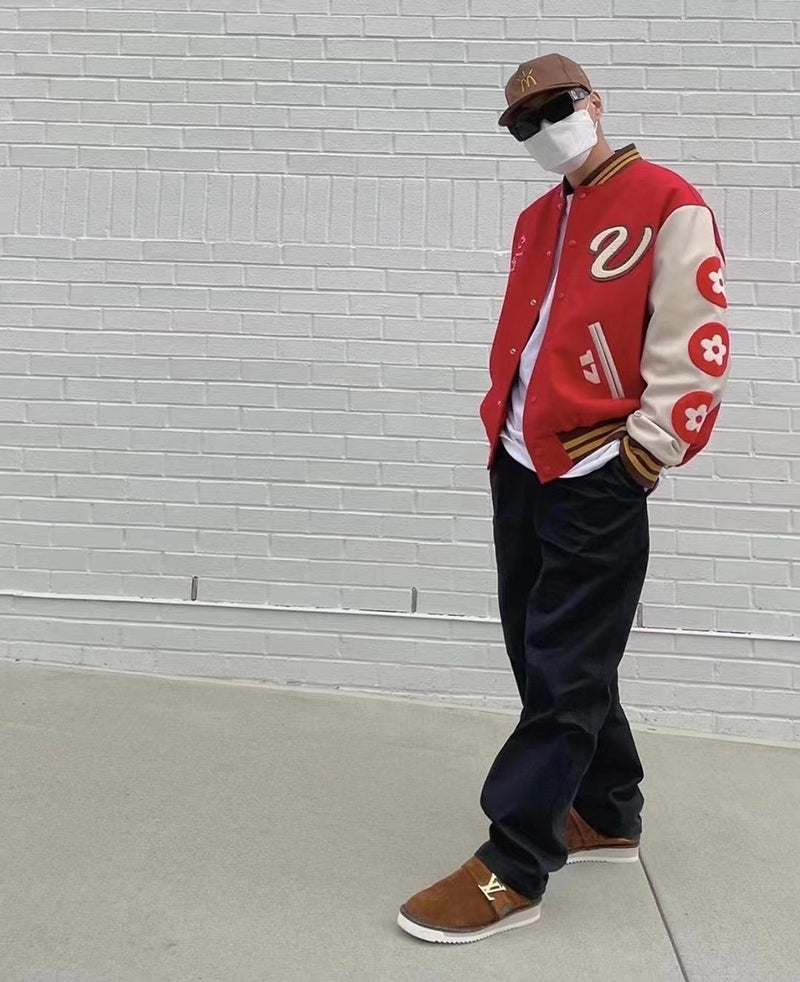 Vandy The Pink 4 Year Anniversary Varsity Jacket "Red Burguer"