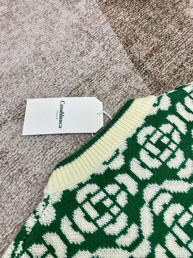 CASABLANCA  Merino Wool-Blend Monogram Sweater