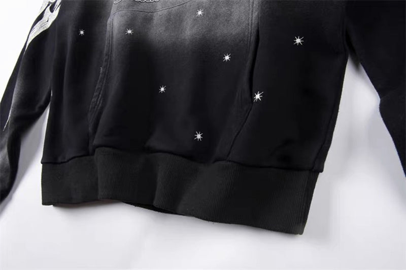 Hellstar Vintage washed Stars Hoodie Black