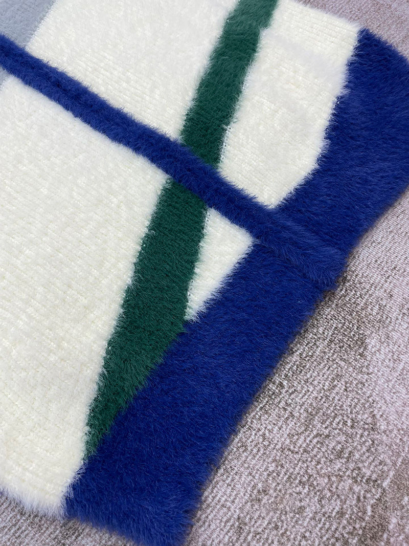 CASABLANCA Logo-Appliquéd Striped Brushed-Knit Zip-Up Cardigan - White