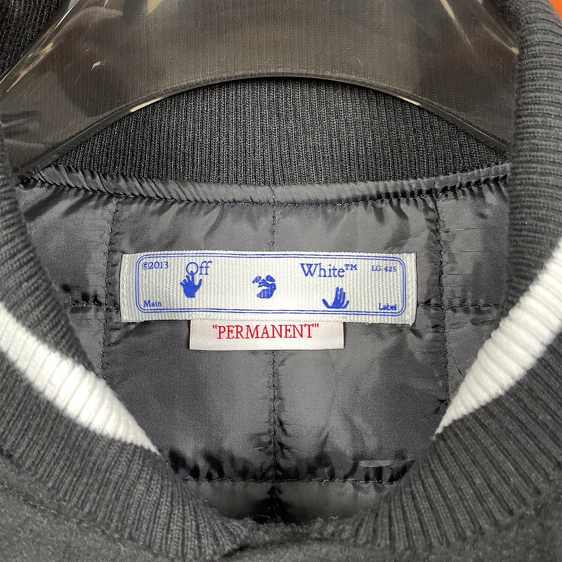 OFF-WHITE Witch Logo Patch Varsity Varsity Jacket Black/Peacock