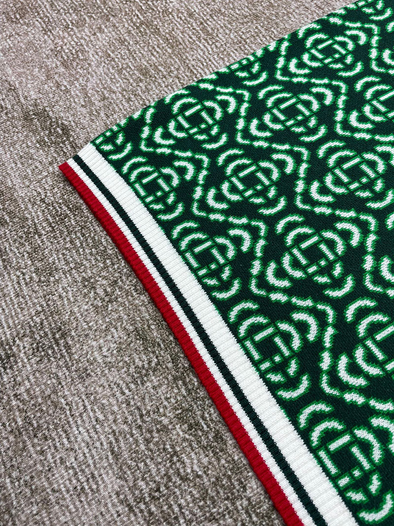CASABLANCA Diamond Logo Jacquard Polo Shirt Green