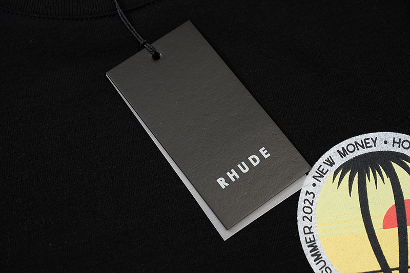 Rhude Twin Palms Tee Black