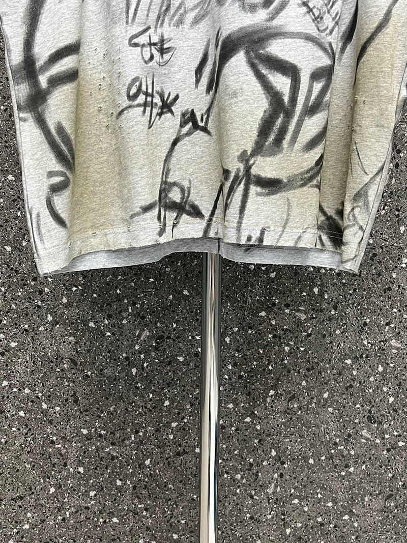 Balenciaga Graffiti T-Shirt Heather Grey