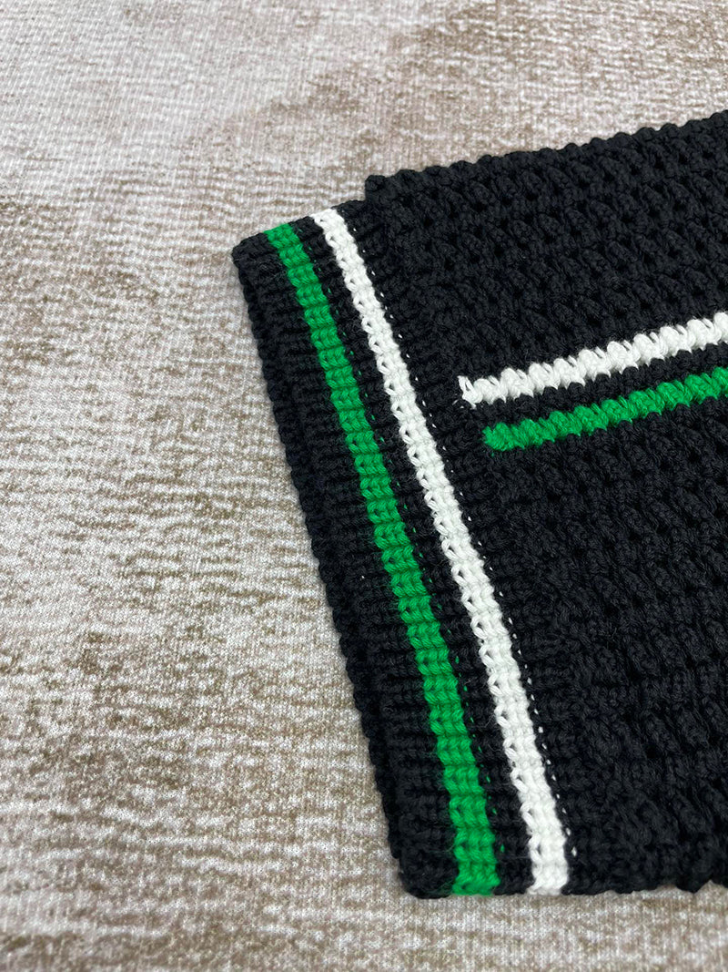 CASABLANCA Crochet Tennis Shirt Blackk