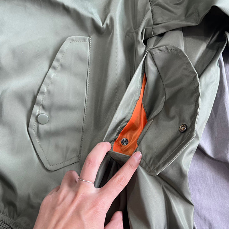 Stussy x CDG Crossover MA1 Back Alphabet Printing Long Sleeves Jacket