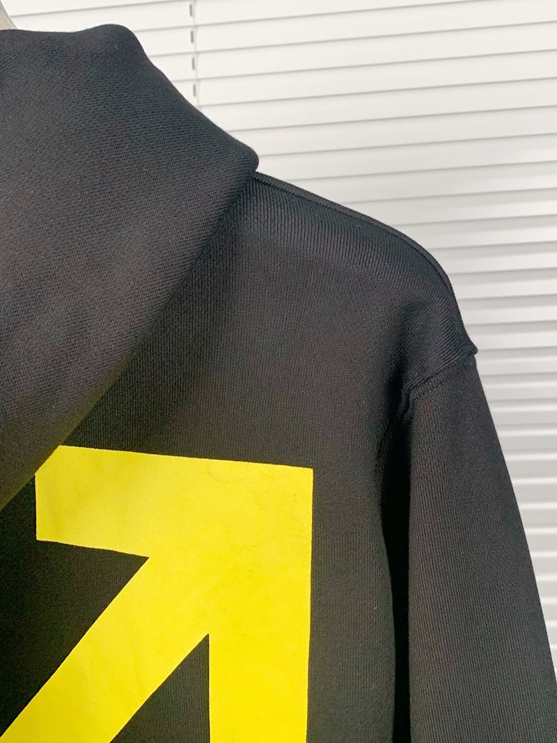 Off-White Arrow Caravaggio St. Fran Slim Hoodie Black/Yellow/Multi