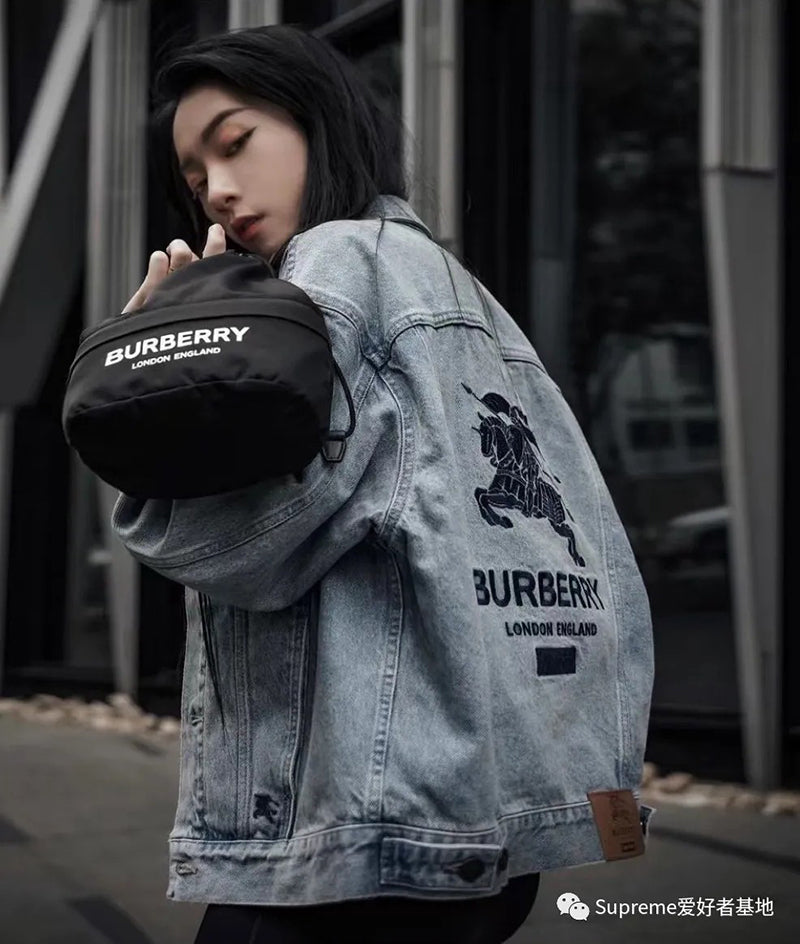 Supreme Burberry Denim Trucker Jacket Washed Blue