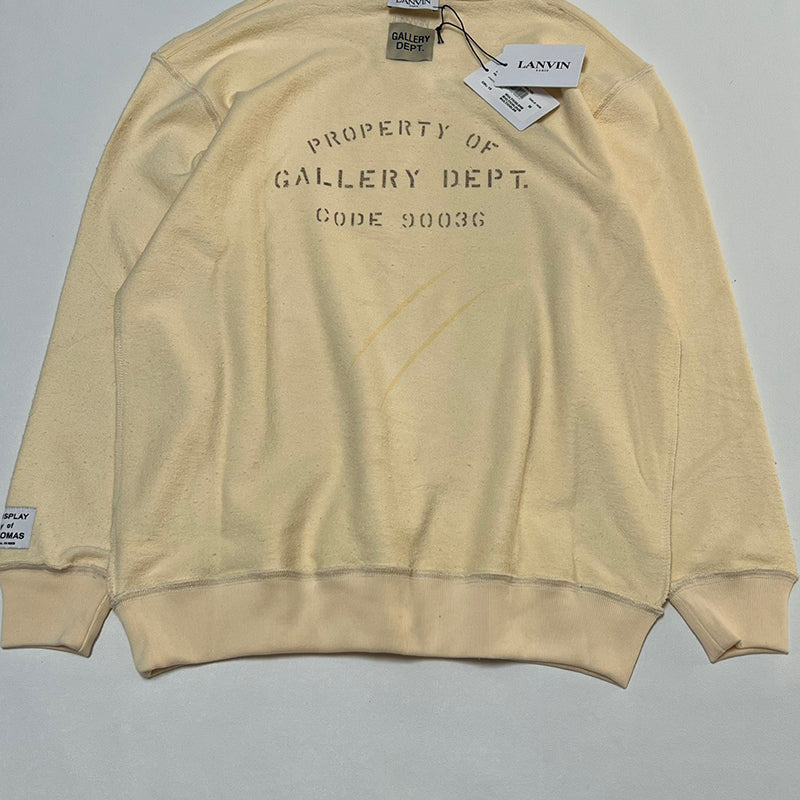 Gallery Dept. x Lanvin Logo Washed Cotton Relaxed Hoodie Breige