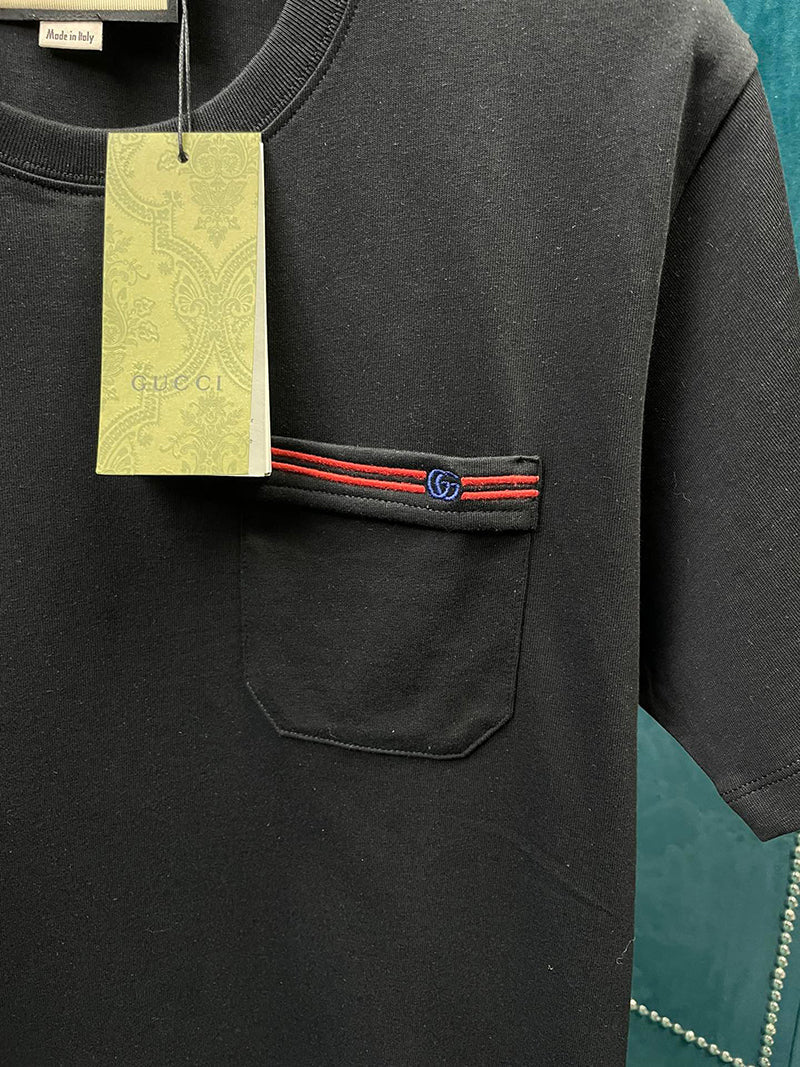 GUCCI Embroidered Pocket Cotton T-shirt