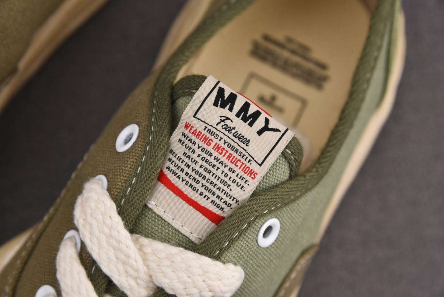 Maison Mihara Yasuiro Baker OG Sole Over Dyed Canvas Low Green