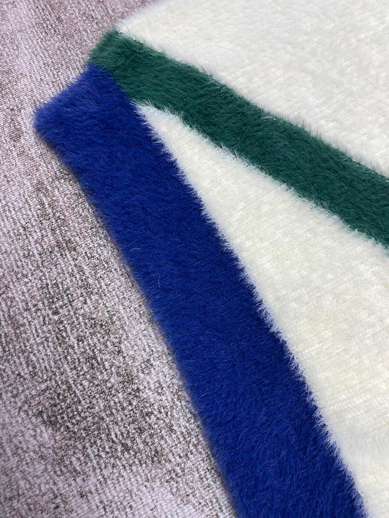 CASABLANCA Logo-Appliquéd Striped Brushed-Knit Cardigan