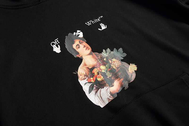 Off-White Caravaggio Boy Hoodie White Black