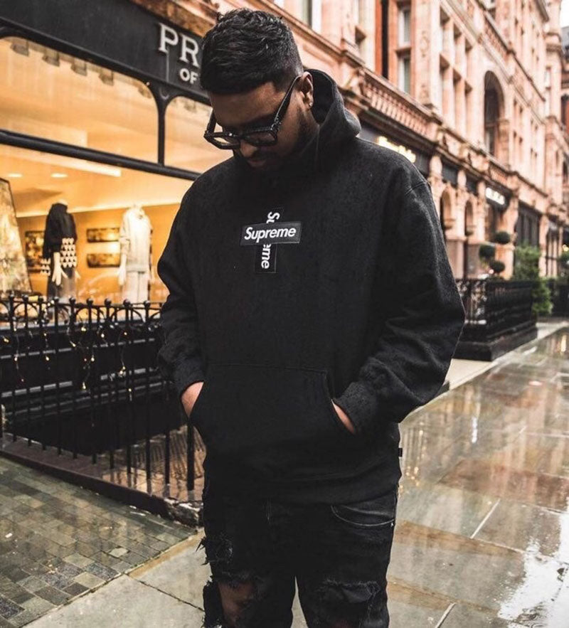 Supreme Cross Box Logo Hooded Sweatshirt
