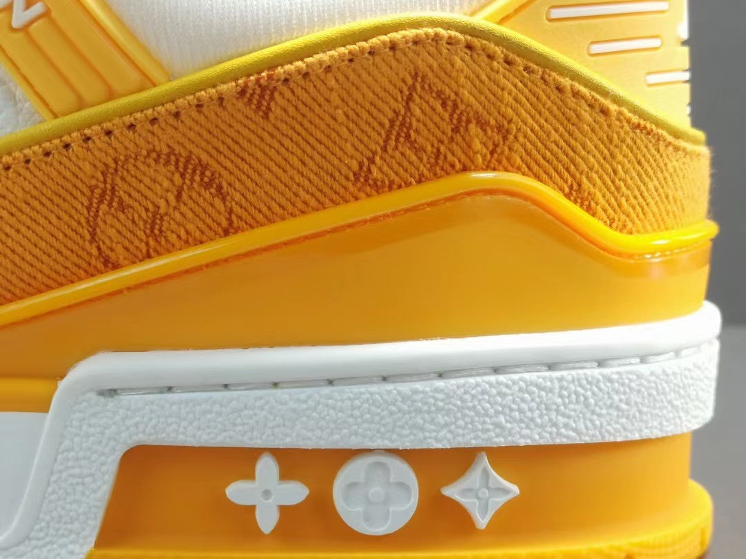 Louis Vuitton Trainer Yellow Monogram Denim White
