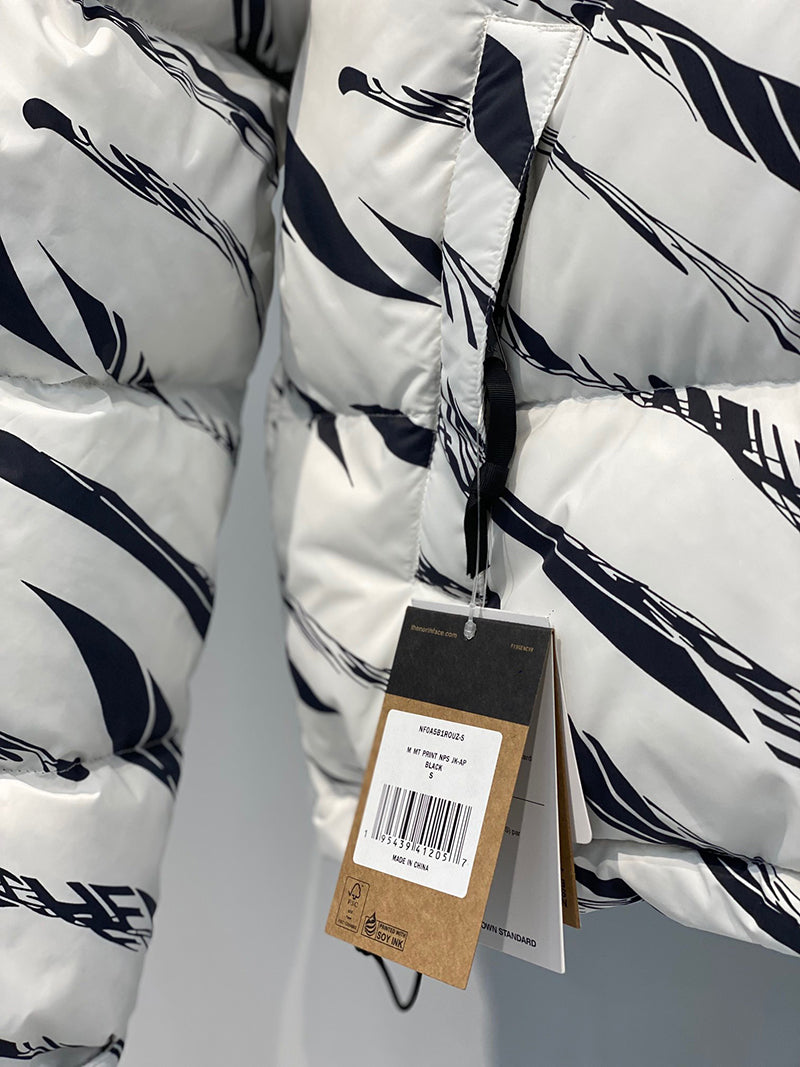 THE NORTH FACE 1996 NUPSET ZEBRA LOGO PATTERN JACKET WHITE