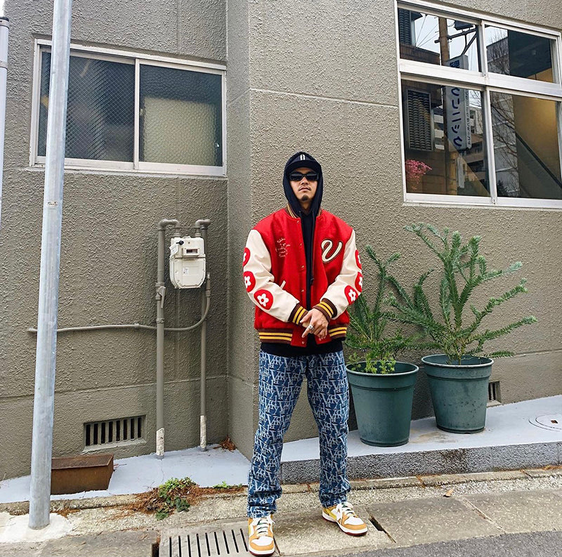 Vandy The Pink 4 Year Anniversary Varsity Jacket "Red Burguer"