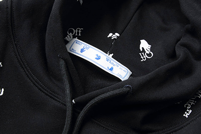 Off-White Oversized Fit Allover Logo Hoodie White