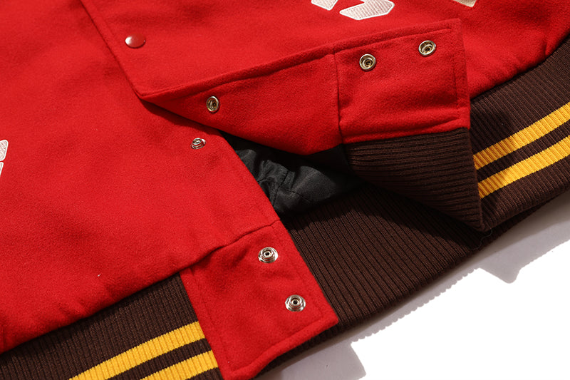 Vandy The Pink 4 Year Anniversary Varsity Jacket "Red Burguer"