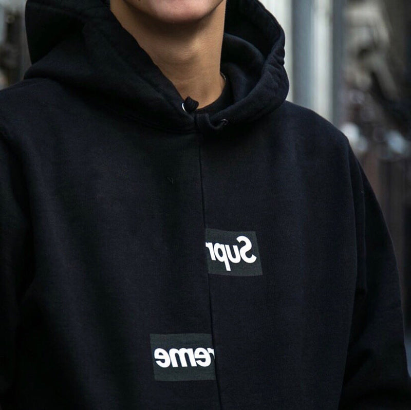 Supreme Comme des Garcons SHIRT Split Box Logo Hooded Sweatshirt Black