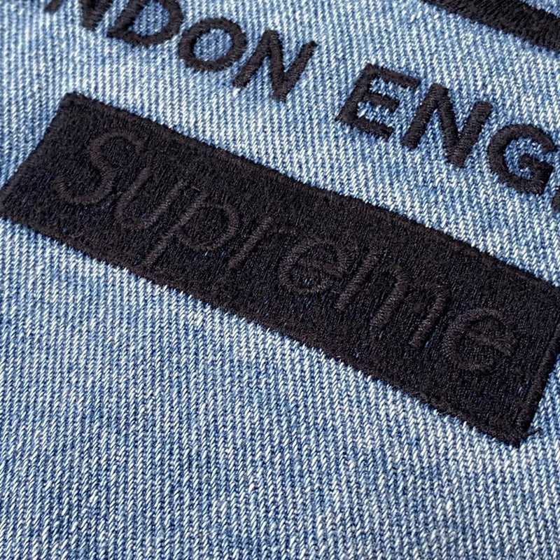 Supreme Burberry Denim Trucker Jacket Washed Blue