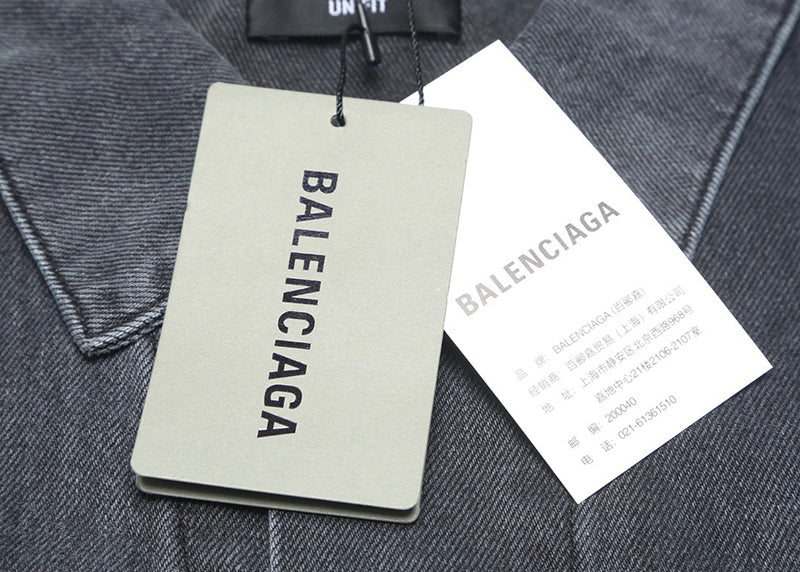 BALENCIAGA SPRAY PAINT LOGO DENIM JACKET Pink