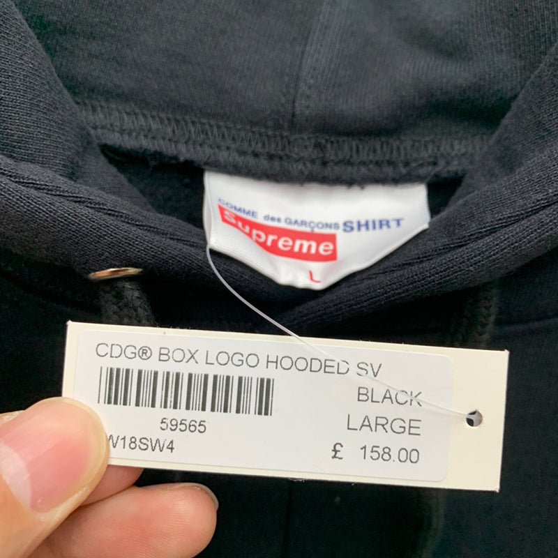 Supreme Comme des Garcons SHIRT Split Box Logo Hooded Sweatshirt Black