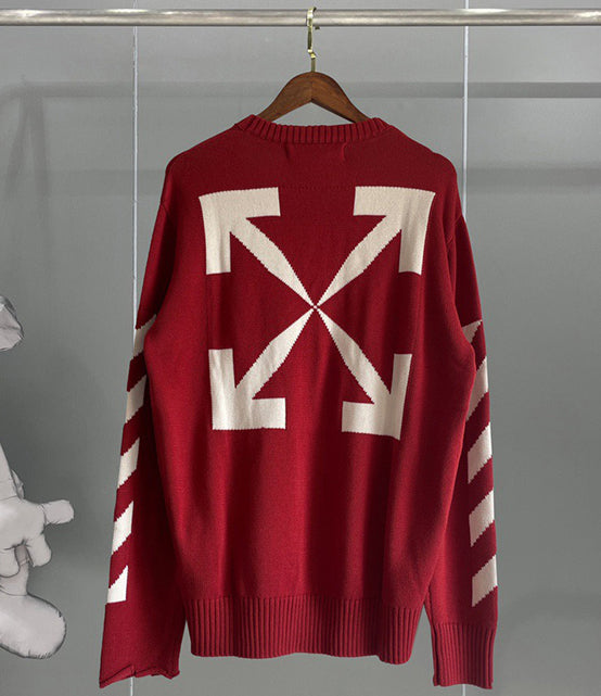 Off-White Diag Arrows Knit Sweater Olive / Orange