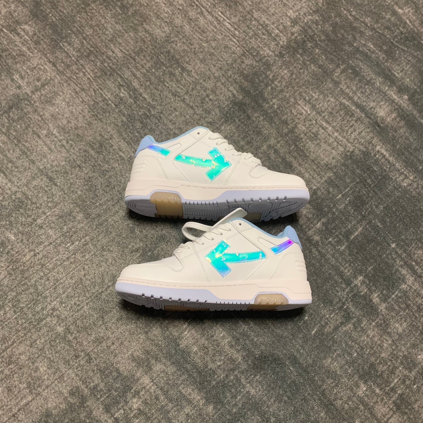 Off-White Out of Office 'White Iridescent' Leather Zip Tie