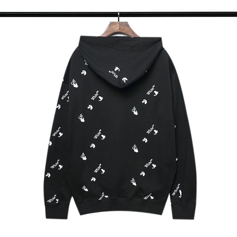 Off-White Oversized Fit Allover Logo Hoodie White