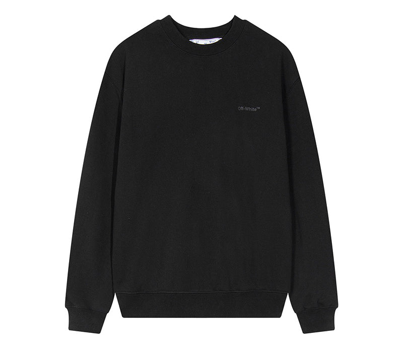 OFF-WHITE RUBBER STRIPES SKATE CREW SWEAT Black