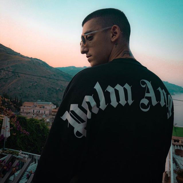 Palm Angels Logo Mock Neck Longsleeve T-Shirt