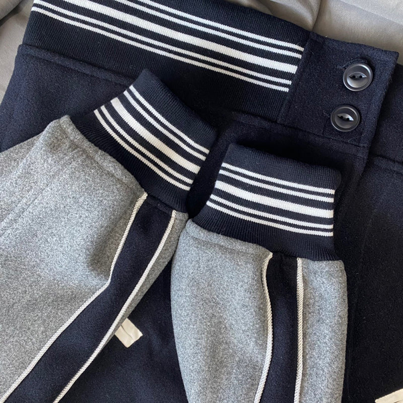 Human Made Duck Navy Blue and Grey Varsity Jacket