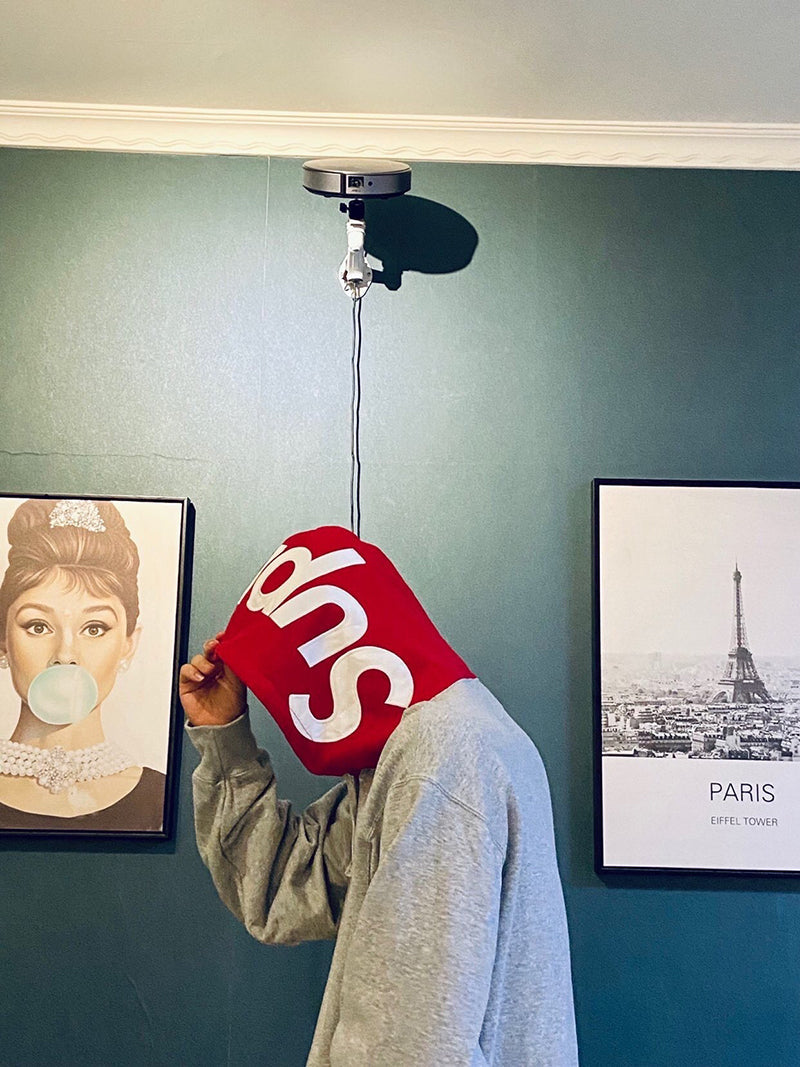 Supreme Contrast Hooded Sweatshirt Heather Grey