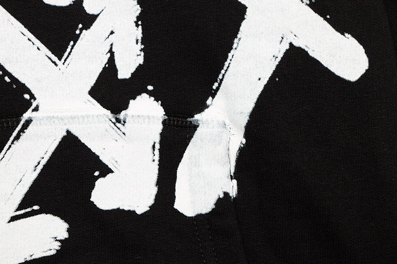 OFF-WHITE Black Paint Script Skate Hoodie Black
