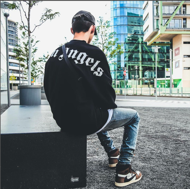 Palm Angels Logo Mock Neck Longsleeve T-Shirt