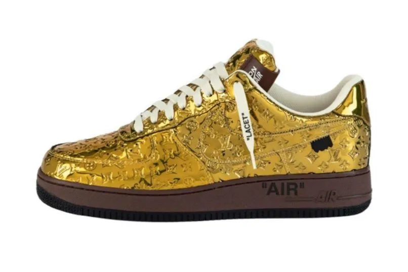 Louis Vuitton Nike Air Force 1 Low By Virgil Abloh Metallic Gold