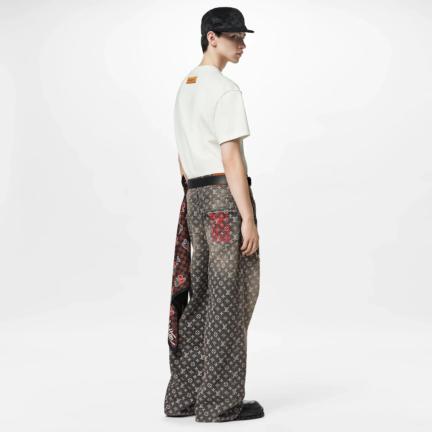 LOUIS VUITTON BAGGY DENIM MONOGRAM PANTS