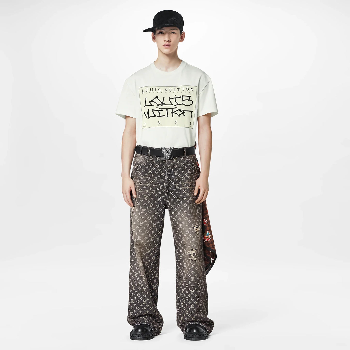 LOUIS VUITTON BAGGY DENIM MONOGRAM PANTS