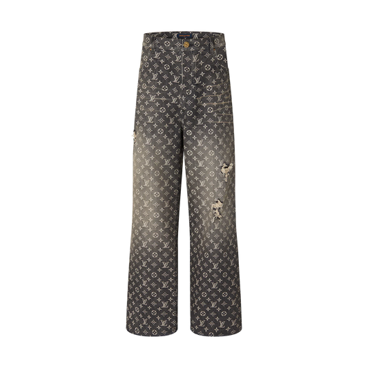 LOUIS VUITTON BAGGY DENIM MONOGRAM PANTS