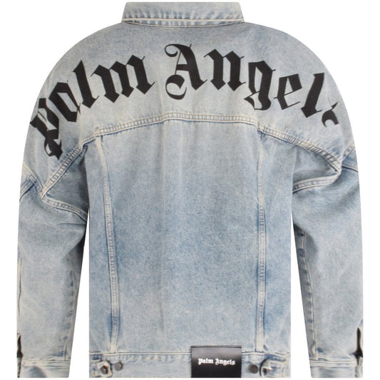 Palm Angels Logo Over Denim Jacket 'Blue/Black'