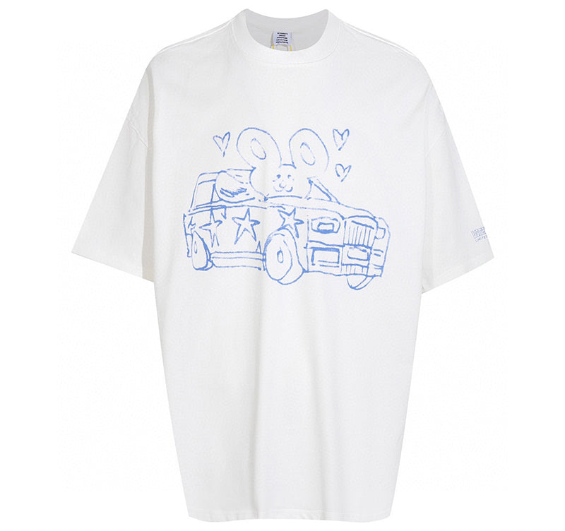 VETEMENTS Scribbled Car/Heart T-shirt | White